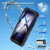iPhone 16 Pro  Waterproof Phone Case IP68 Drop Protection Snow Dust Resistant with Lanyard for Swimming Skiing Off Road Adventures(black)