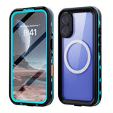 iPhone 16 Pro  Waterproof Phone Case IP68 Drop Protection Snow Dust Resistant with Lanyard for Swimming Skiing Off Road Adventures(black)