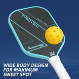 1PCS T700 PRO Carbon Fiber Pickleball Paddle: 8.0oz Lightweight Wide Body Control Paddle for Beginners & Seniors(RED) - Side View