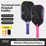 T700 Carbon Fiber Pickleball Paddle Set (2 Pack): 8.0oz Lightweight Widebody Design, Ideal for Beginners & Seniors（RED) - Close-Up Angle