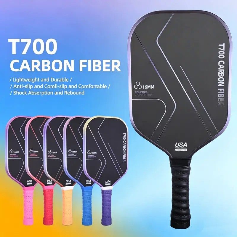 T700 Carbon Fiber Pickleball Paddle Set (2 Pack): 8.0oz Lightweight Widebody Design, Ideal for Beginners & Seniors（BLACK)
