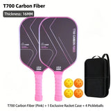T700 Carbon Fiber Pickleball Paddle Set (2 Pack): 8.0oz Lightweight Widebody Design, Ideal for Beginners & Seniors（BLACK) - Extra Image