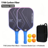 T700 Carbon Fiber Pickleball Paddle Set (2 Pack): 8.0oz Lightweight Widebody Design, Ideal for Beginners & Seniors（pink) - Side View