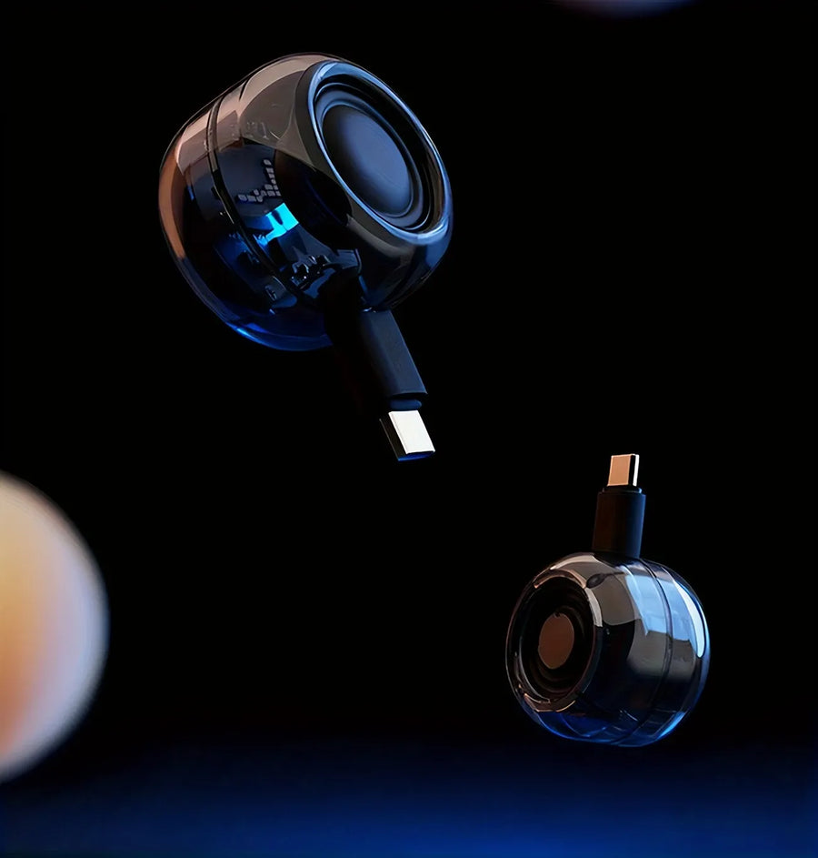 Cyberpunk Mini Type-C Speaker & Microphone – Plug & Play, No Charging Needed, the Eye of Sound in Your Pocket.