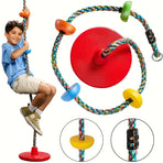 Tree Climbing Swing Rope – Hanging Tree Swing, PP/PE, Anti-Slip Discs, Outdoor Adventure Gift.(green)