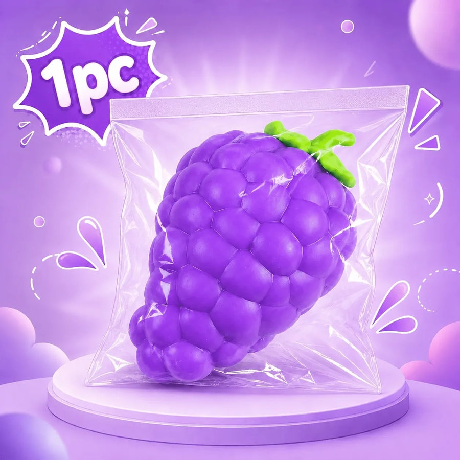 Giant Grape Squishy Toy | Soft TPR Slow Rebound, 16cm Realistic Bumps, Stress Relief & Portable, Must-Have Decompression Toy