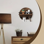 Handcrafted wooden wall organizer with partitioned storage and multifunctional use, easily creating a tidy and stylish entryway./GREY