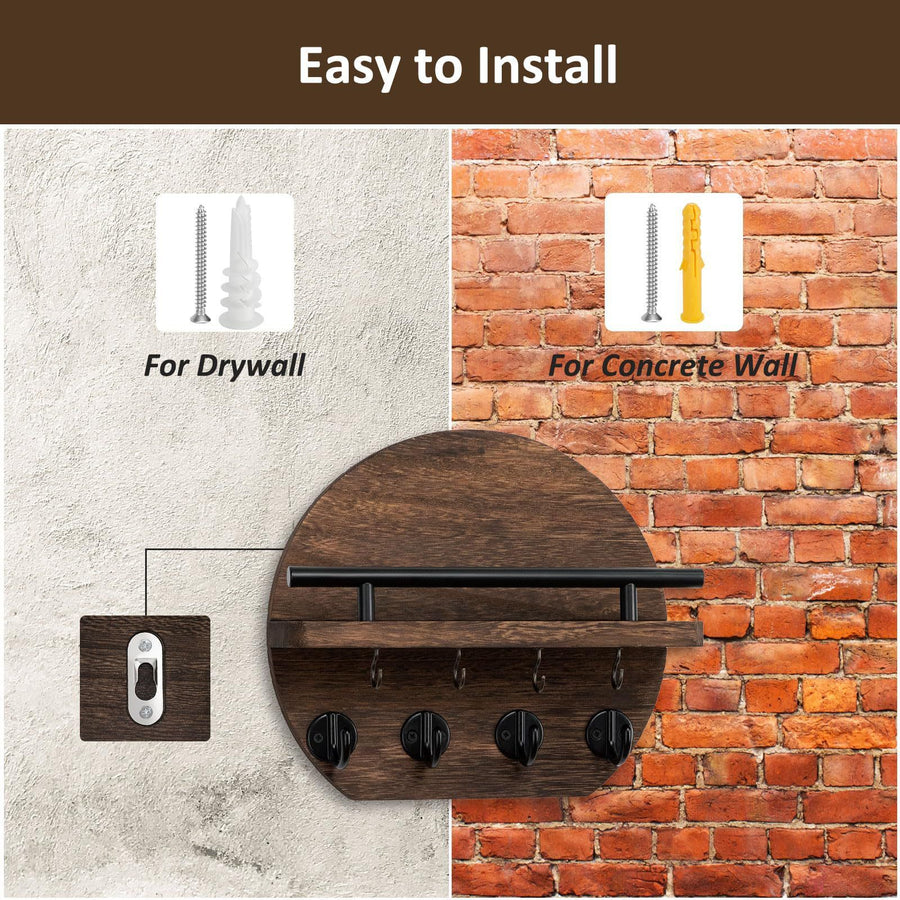 Handcrafted wooden wall organizer with partitioned storage and multifunctional use, easily creating a tidy and stylish entryway./GREY