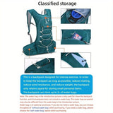 Lightweight Trail Running Hydration Backpack, Cycling Hiking Mountaineering Backpack, Night-Reflective Breathable Design(Lake green) - Rear View