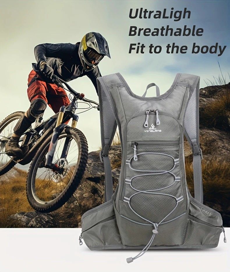 Lightweight Trail Running Hydration Backpack, Cycling Hiking Mountaineering Backpack, Night-Reflective Breathable Design(ORANGE)