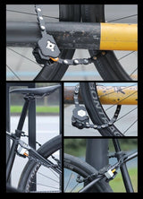 Best-selling Baota Folding Lock Alloy Steel Anti-Hydraulic Cutting 840mm Extended Chain Waterproof & Rustproof Portable Lock  Universal Anti-Theft Device for Bicycles, E-Bikes & Motorcycles - Top-Down View