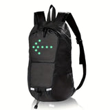 15L Backpack with USB Charging & Smart LED Turn Signals, Waterproof Cycling Commuter Daypack, Lightweight Nylon, Safety Reflective(black)