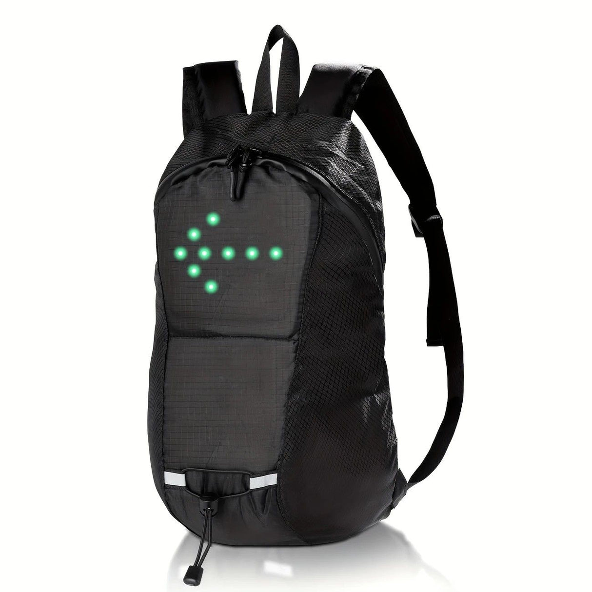 15L Backpack with USB Charging & Smart LED Turn Signals, Waterproof Cycling Commuter Daypack, Lightweight Nylon, Safety Reflective(Yellow gray)
