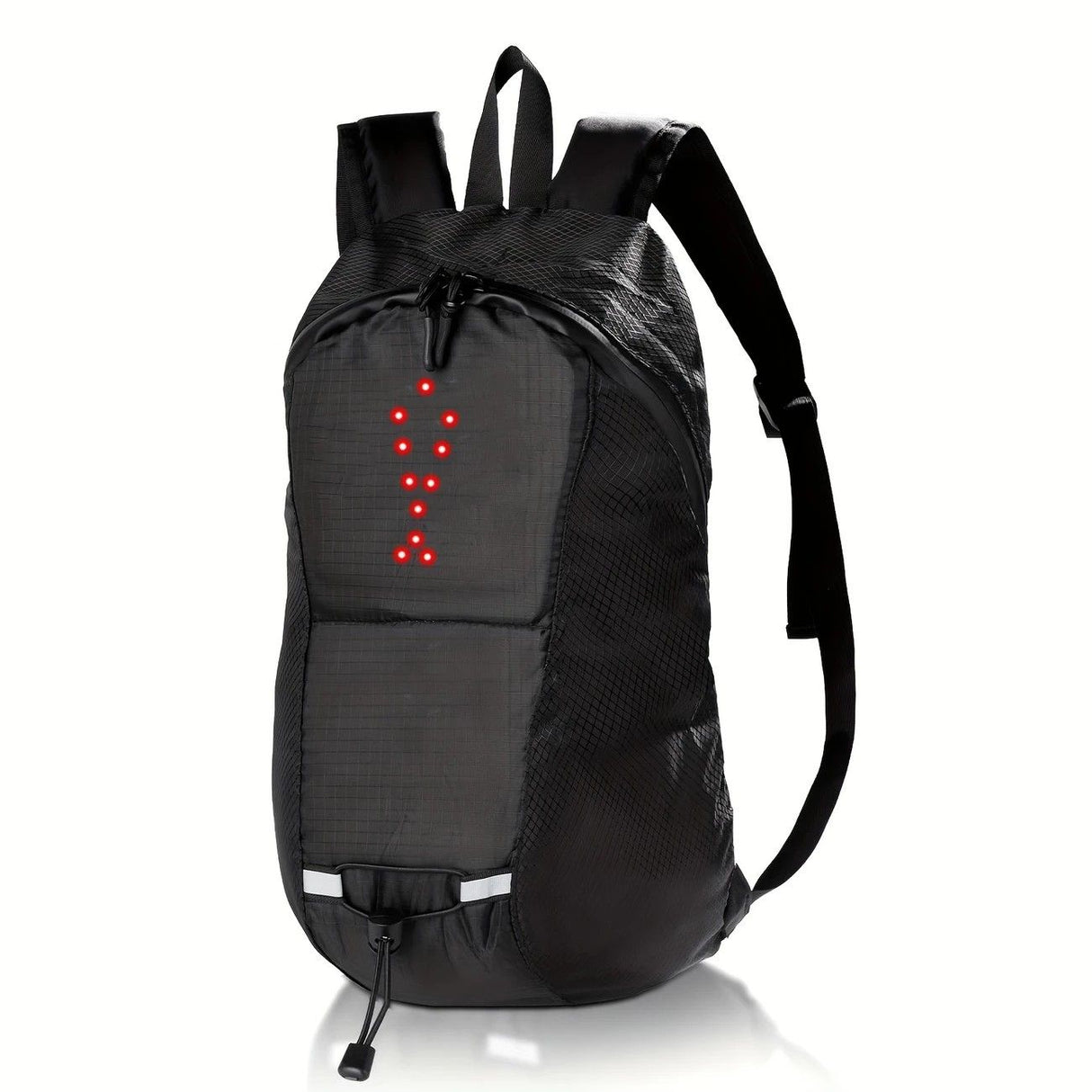 15L Backpack with USB Charging & Smart LED Turn Signals, Waterproof Cycling Commuter Daypack, Lightweight Nylon, Safety Reflective(Yellow gray)