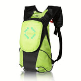 5L Backpack with USB Charging & Smart LED Turn Signals, Lightweight Nylon Commuter Cycling Bag, Safety Reflective Design.Kelly(orange red) - Side View