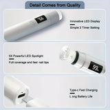 2-in-1 Nail Lamp: Handheld & Stand, 6-LED Fast Dry, Type-C Fast Charge, Smart Timer, Home/Travel DIY Nail Art Essential - Rear View
