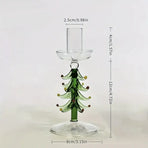 Glass Christmas Tree Candle Holder, Transparent Festive Tabletop Centerpiece