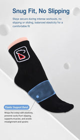 Breathable & moisture-wicking, antibacterial & odor-resistant — SMAIL DARING Bamboo Fiber Sports Socks 2-Pack (1 Pair White + 1 Pair Black) Size 40#-44# - Extra Image