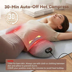 Graphene Heating Vibration Lumbar Massager, 3 in 1 Back Cushion, Lumbar Support + Massage & Heat Therapy, Deep Relaxation for a Warm Sleep