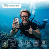 Newly Upgraded IPX8 Diving Phone Case, 15m Waterproof, 6.9-inch Universal, Surfing Swimming Underwater Photography, Shockproof and Scratch-Resistant.light GREEN - 45-Degree Angle