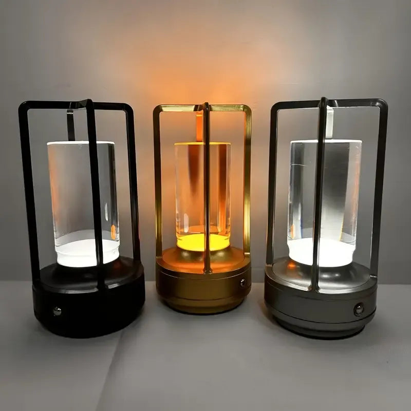 1pc Multifunctional Sparkling Crystal Table Lamp, Touch Rechargeable LED Light, Retro Cross Design, Portable & Energy-saving for Any Room - Ideal Gift(black)