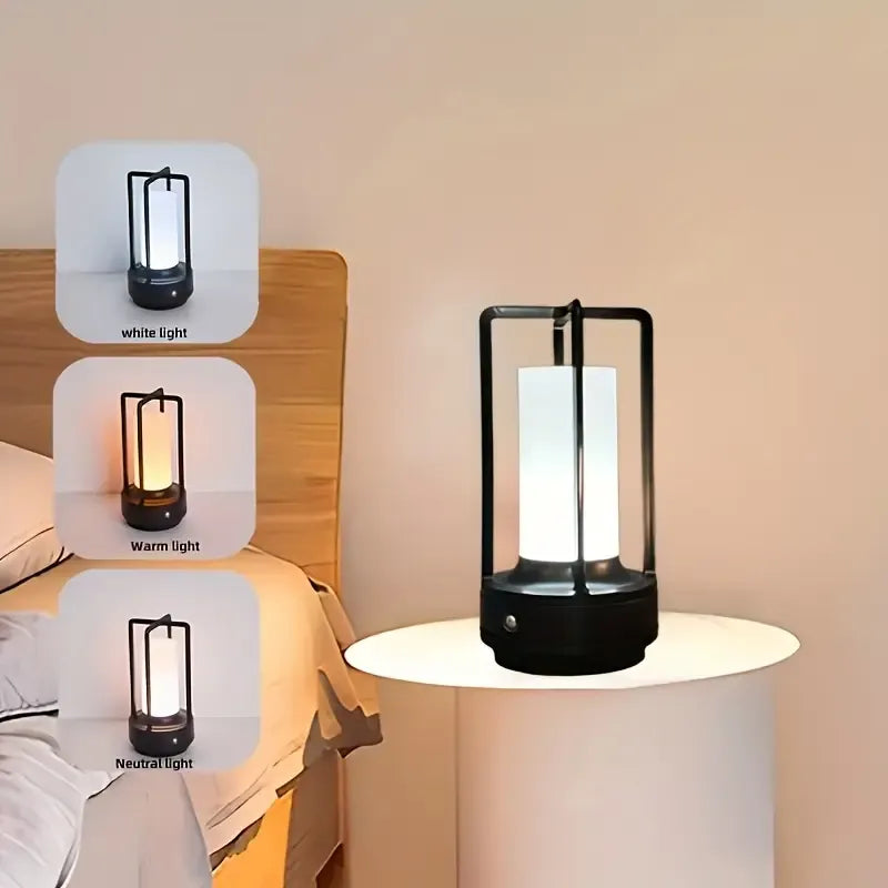1pc Multifunctional Sparkling Crystal Table Lamp, Touch Rechargeable LED Light, Retro Cross Design, Portable & Energy-saving for Any Room - Ideal Gift(black)