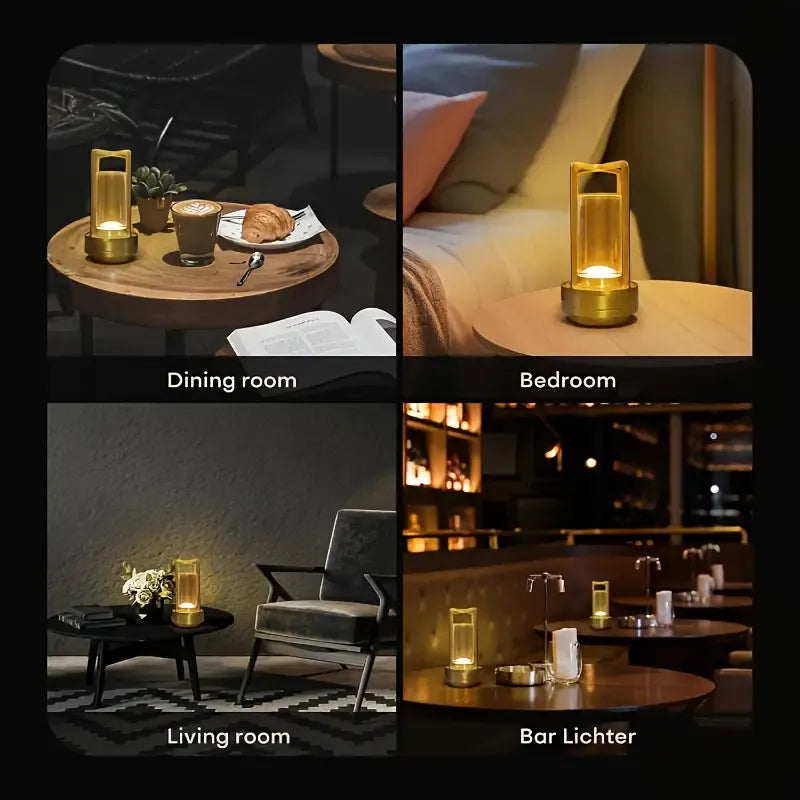 1pc Multifunctional Sparkling Crystal Table Lamp, Touch Rechargeable LED Light, Retro Cross Design, Portable & Energy-saving for Any Room - Ideal Gift(black)