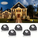 Solar Rock Spotlight Outdoor Waterproof Sensor LED Garden Landscape Tree Floodlight Lawn Decorative Light.*Black and white light