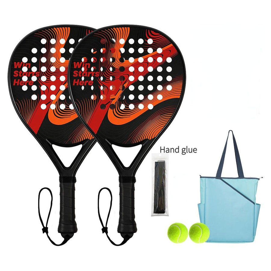 Padel Racket Carbon Fiber Lightweight Control EVA Core | Comfort Grip for Beginner & Intermediate Players（Blue-black line single shot）