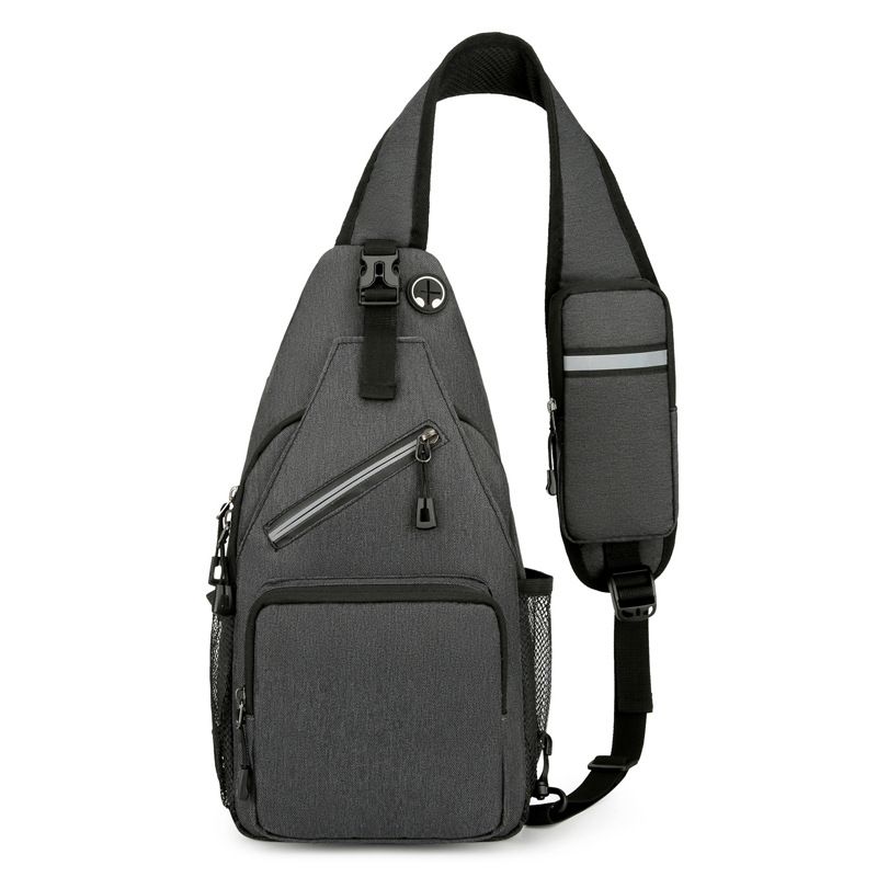 New Men's Chest Bag Lightweight Oxford Crossbody, Water-Resistant Durable Anti-Burden Shoulder Pack, Minimalist Casual Commute Cycling Sports Sling Bag（Light grey）
