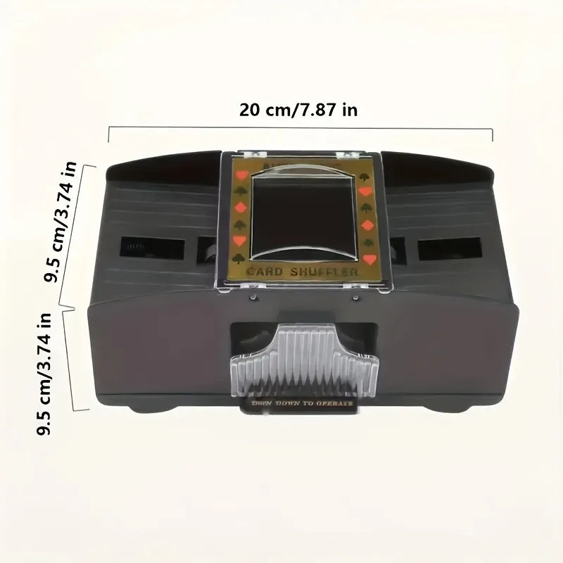 Automatic Card Shuffler, Transparent Plastic One-Touch Shuffling, Family Game & Poker Essential, Ages 14+
