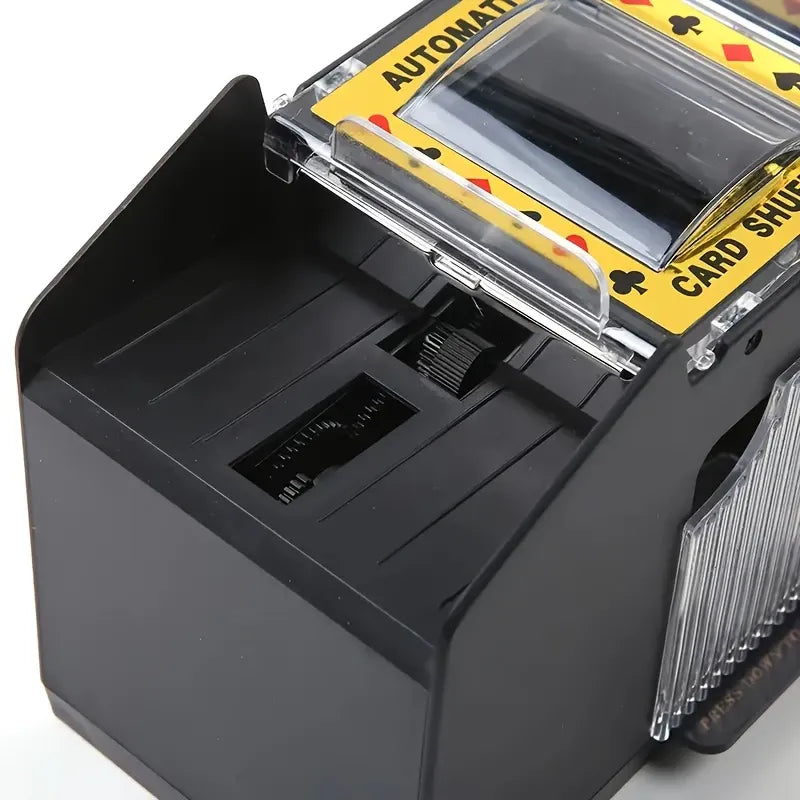 Automatic Card Shuffler, Transparent Plastic One-Touch Shuffling, Family Game & Poker Essential, Ages 14+