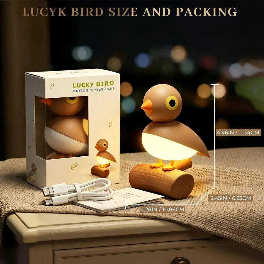 Lucky Bird Motion Sensor Night Light, PIR + Light Dual Control, 7m Range, Magnetic Wall Mount, 800mAh Rechargeable, Soft Warm White.(brown)