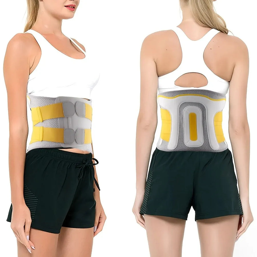Breathable Mesh Lumbar Support Belt with Steel Plate, High-Viscosity Hook & Loop, Multi-Scene Use.Size: XL