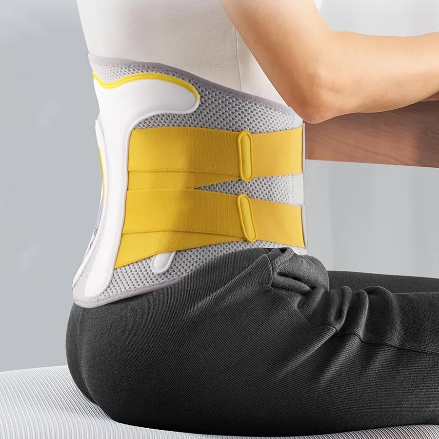 Breathable Mesh Lumbar Support Belt with Steel Plate, High-Viscosity Hook & Loop, Multi-Scene Use.Size:XXL