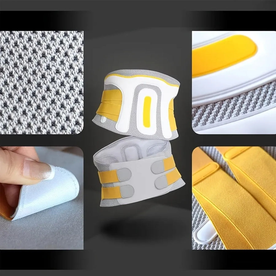 Breathable Mesh Lumbar Support Belt with Steel Plate, High-Viscosity Hook & Loop, Multi-Scene Use.Size:XXL