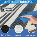 Double-layer Nylon Picnic Mat High-density Waterproof Base + Nylon Padding Lightweight Foldable with Carry Handle Machine Washable & Easy Care  Ideal for Beach Camping Park Outdoor Picnics。（150*200CM) - Rear View