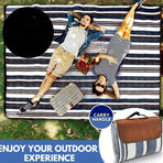 Double-layer Nylon Picnic Mat High-density Waterproof Base + Nylon Padding Lightweight Foldable with Carry Handle Machine Washable & Easy Care  Ideal for Beach Camping Park Outdoor Picnics(200*200CM)
