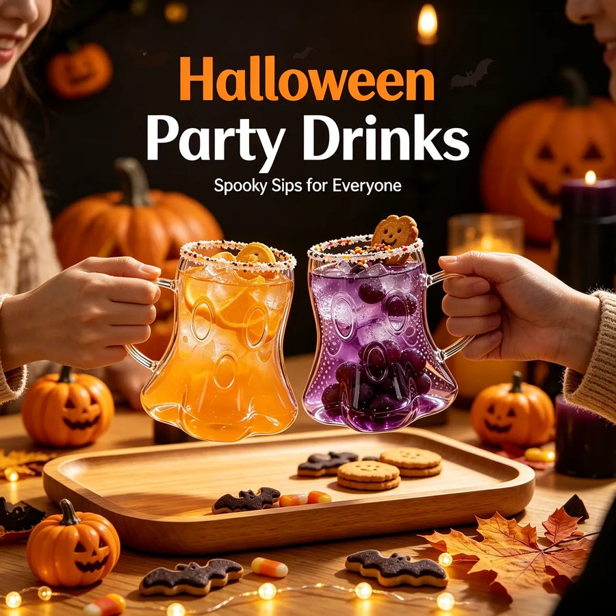 1PCS Halloween Ghost Borosilicate Glass 440ml with Handle – Heat Resistant, Reusable & Great for Party Atmosphere
