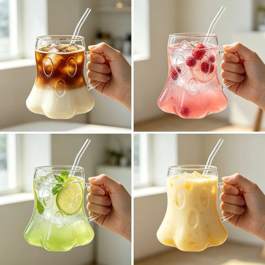 1PCS Halloween Ghost Borosilicate Glass 440ml with Handle – Heat Resistant, Reusable & Great for Party Atmosphere