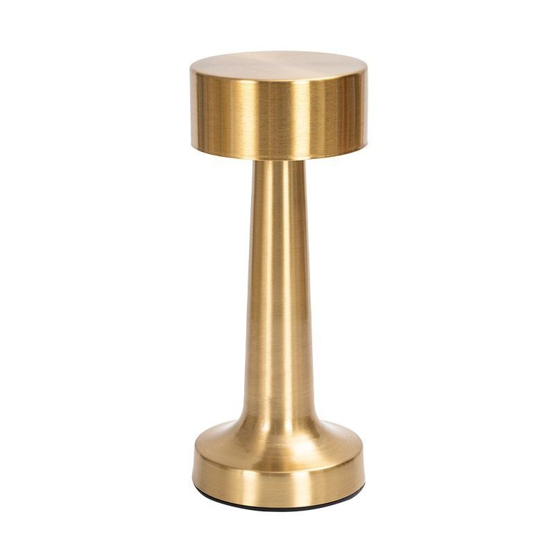 Dumbbell-Shape Metal Touch Lamp – Brushed Body, 3 Color Temperatures, Wireless & Portable, Soft Eye-Friendly Ambient Light（Red Bronze）