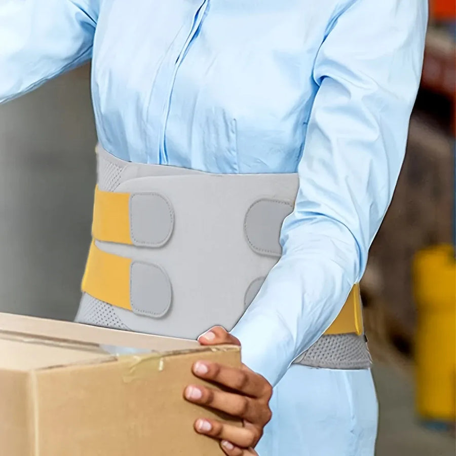 Breathable Mesh Lumbar Support Belt with Steel Plate, High-Viscosity Hook & Loop, Multi-Scene Use.Size: M