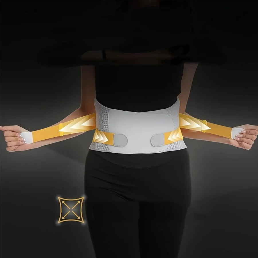 Breathable Mesh Lumbar Support Belt with Steel Plate, High-Viscosity Hook & Loop, Multi-Scene Use.Size: M