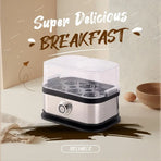 Multifunctional Electric Egg Cooker – Holds 6 Eggs, Timer Control, Soft to Firm Doneness, Quick Breakfasts Made Easy with One Device.