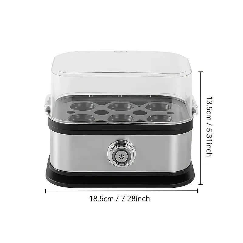 Multifunctional Electric Egg Cooker – Holds 6 Eggs, Timer Control, Soft to Firm Doneness, Quick Breakfasts Made Easy with One Device.