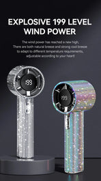 Colored diamond/Diamond - style Handheld Mini Fan, Exquisite and Long - lasting Battery Life
