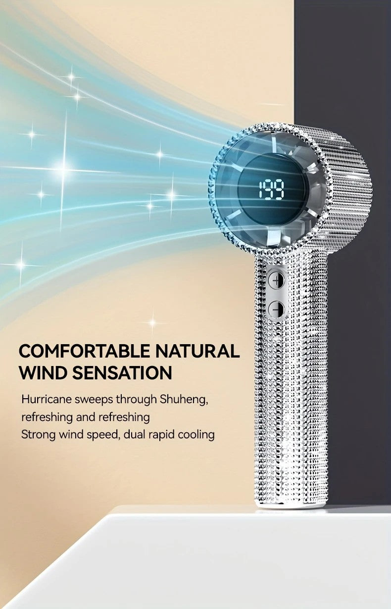 Colored diamond/Diamond - style Handheld Mini Fan, Exquisite and Long - lasting Battery Life
