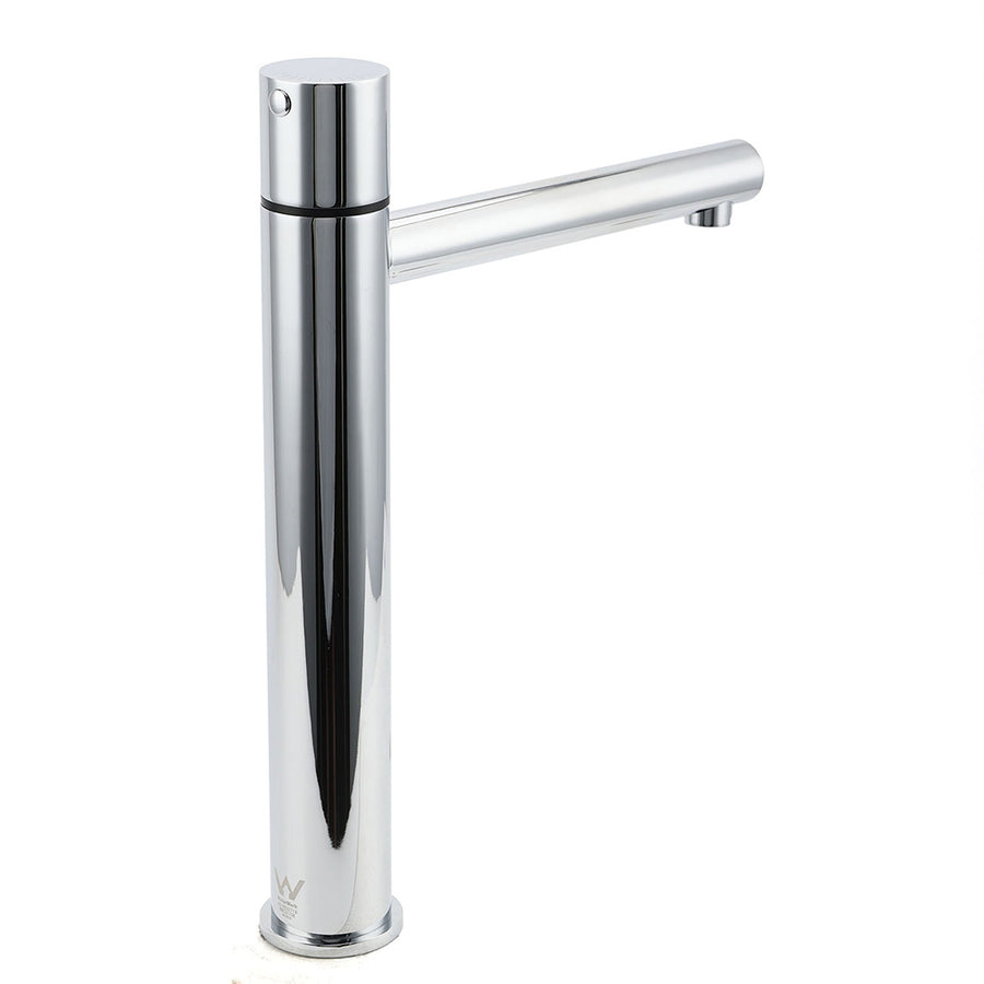 WELS 6L/min Tall Basin Mixer Vanity Sink Bubble Faucet Tap Laundry Chrome Round