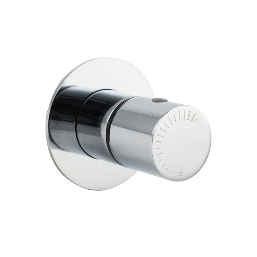 Chrome Bath Control Shower Mixer Brass Round Wall Mounted Hot Cold Water Valve