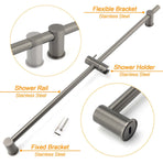 Gun Metal Grey Brass 850mm Long Sliding Rail Bar Swivel Handheld Shower Holder Bracket